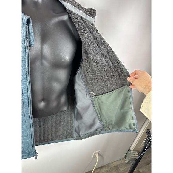 Relwen Vertical Insulator Quilted Hybrid Jacket Fleece Lined Blue Full Zip 2XL - Picture 11 of 11